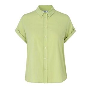 NEW Samson Samsoe Majan Short Sleeve Hampden Majan Shirt in Meadow Mist